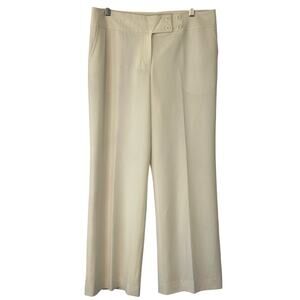 Chaus Dress Pants Cream Size 12 Petite High Rise Wide Leg Lined NWT‎